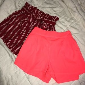 Set of two paper bag shorts